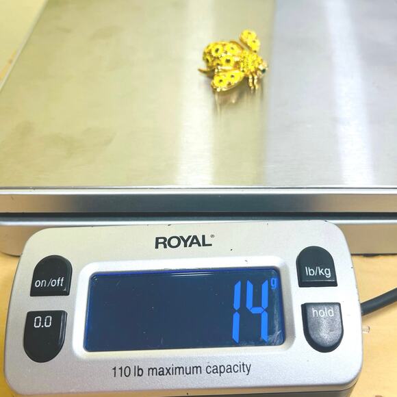 Vtg JOAN RIVERS Sunflower Bee Pin Brooch Crystal Yellow Green Classic Collection - Picture 11 of 11